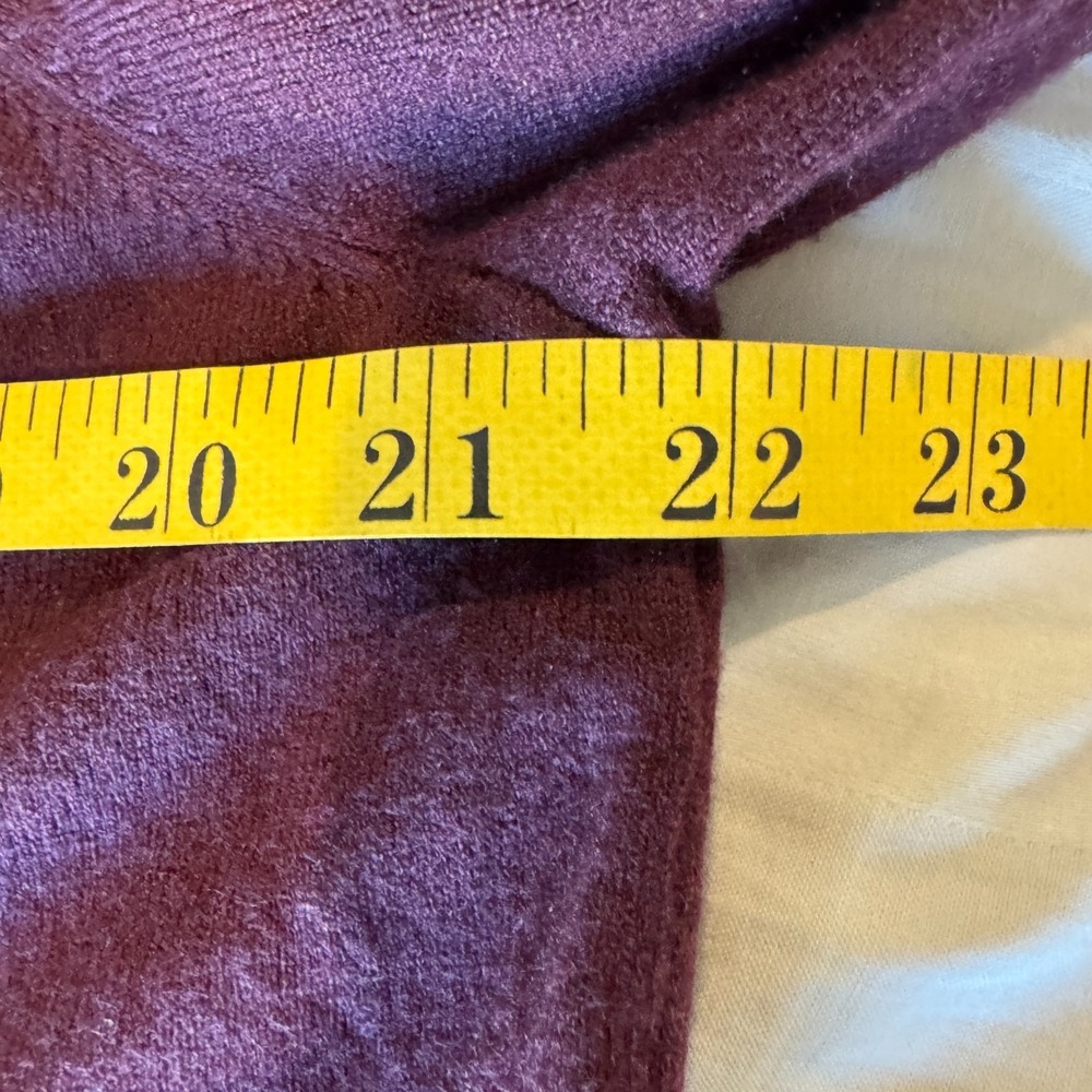 CHICO'S Feather Sequin Pullover Sweater XL Cashmere Blend Plum Statement Top - Picture 7 of 9
